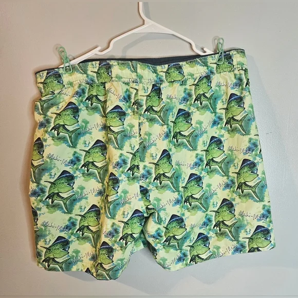 🩵Wave Life Mens Swim Shorts Trunks Reversible Fish Blue Green Sz 36💚 - Picture 6 of 8
